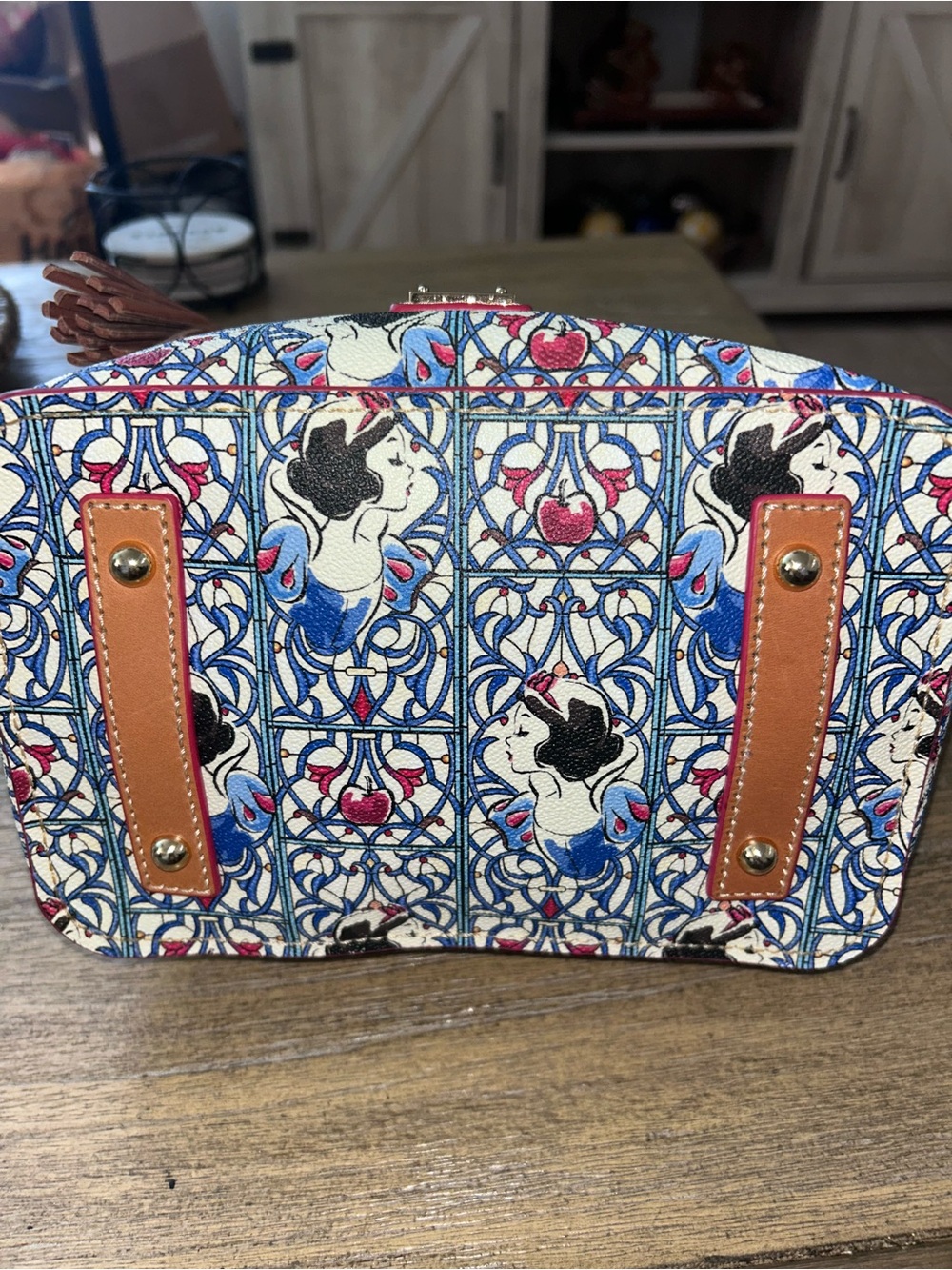 Dooney & Bourke Blue Disney Snow White Printed Canvas Crossbody EUC - Picture 2 of 5